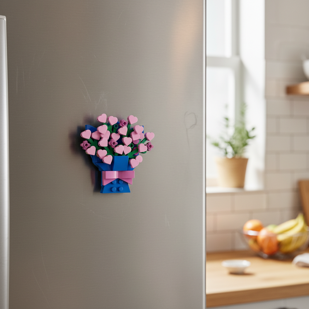 Building block flower bouquet refrigerator magnet set💌