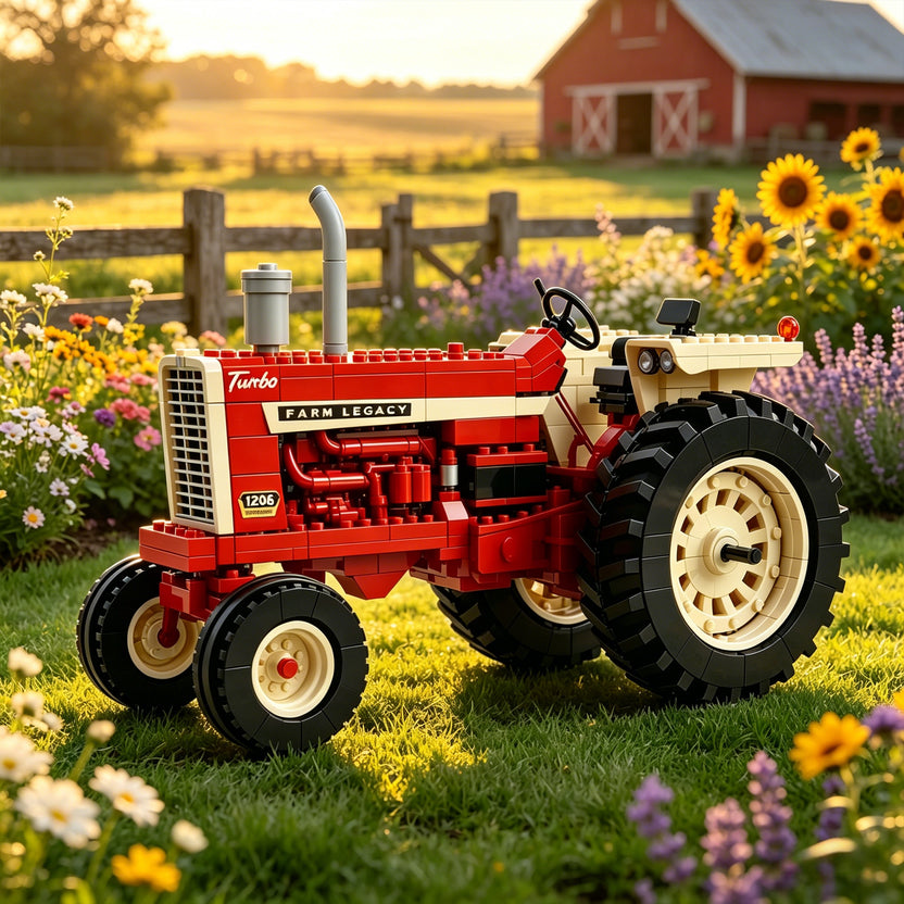 🚜🔥Vintage Farm Tractor Brick Set – Farm Heritage Collector Edition🌾Build a Piece of American Farm Legacy