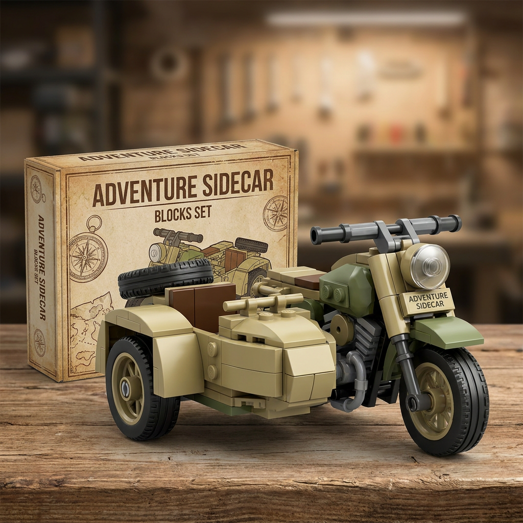 1940s Adventure Sidecar Motorcycle Brick Set – Limited Collector’s Edition