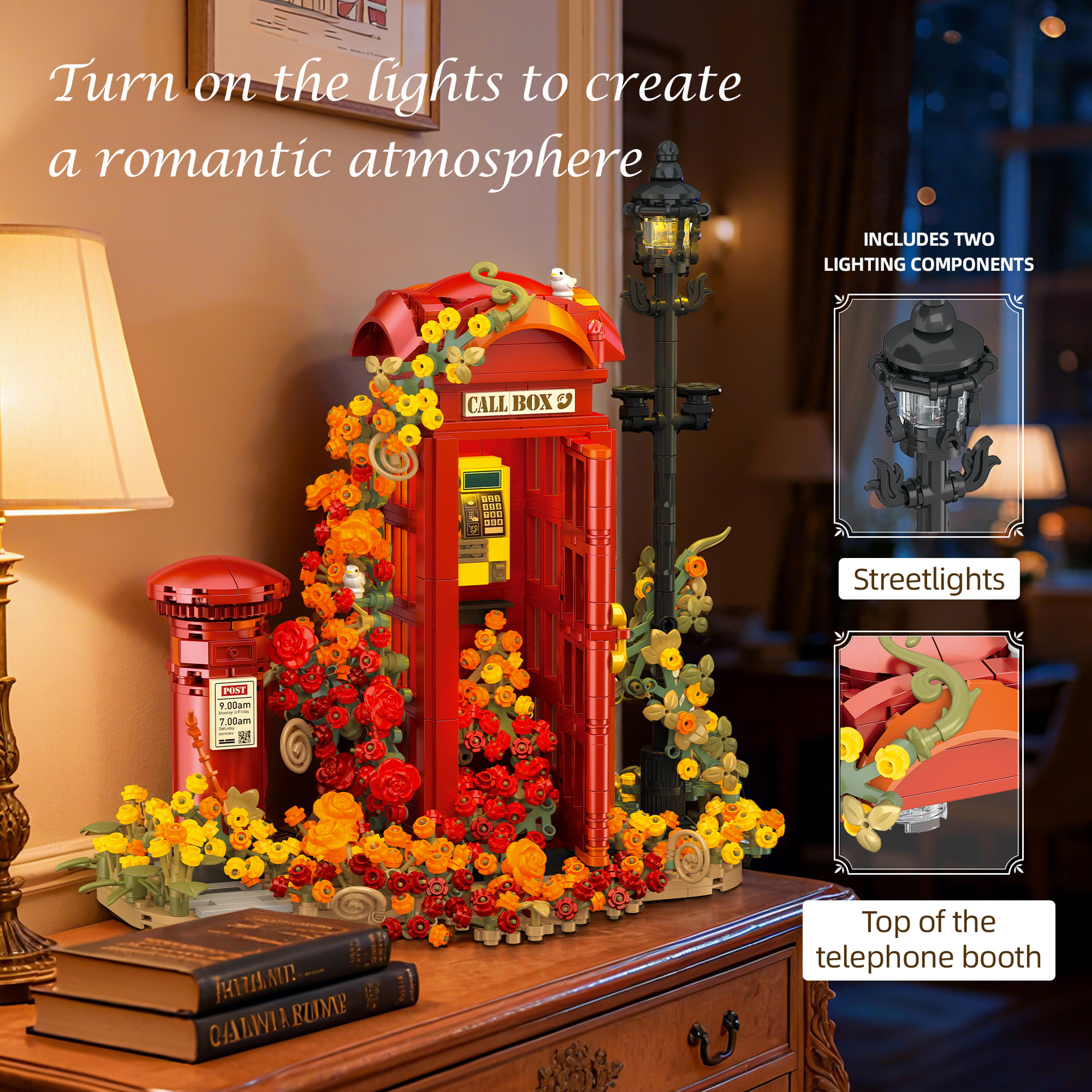 London Street Phone Booth Building Block Set|1142Pcs