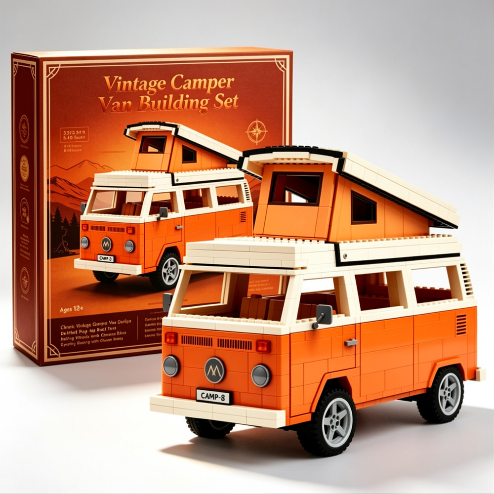 Retro Pop-Top Camper Van Building Kit 🏕️ 🚐