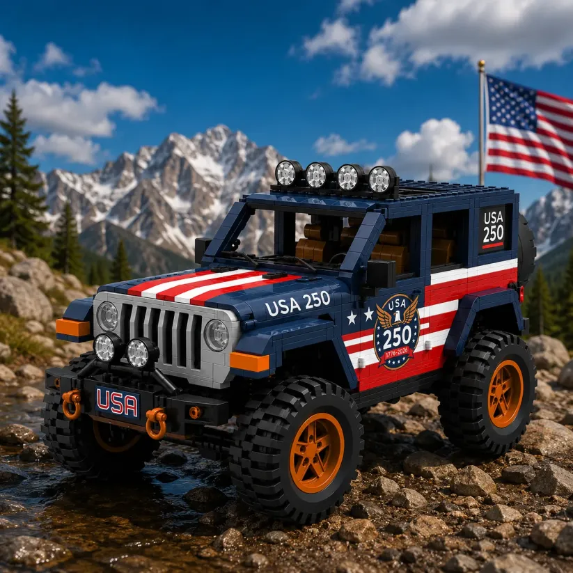 USA 250th Anniversary Semi-Quincentennial Limited Edition Off-Road Jeep Building Block Set