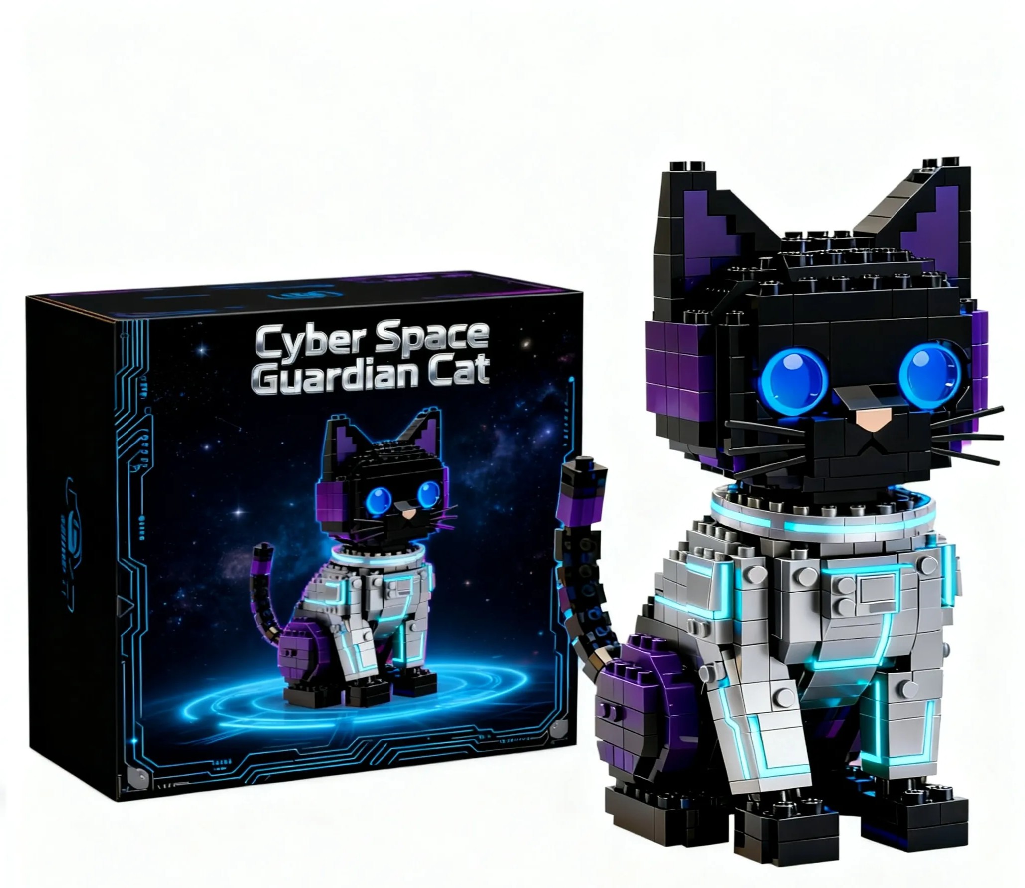 Cyber Space Guardian Cat Building Block set