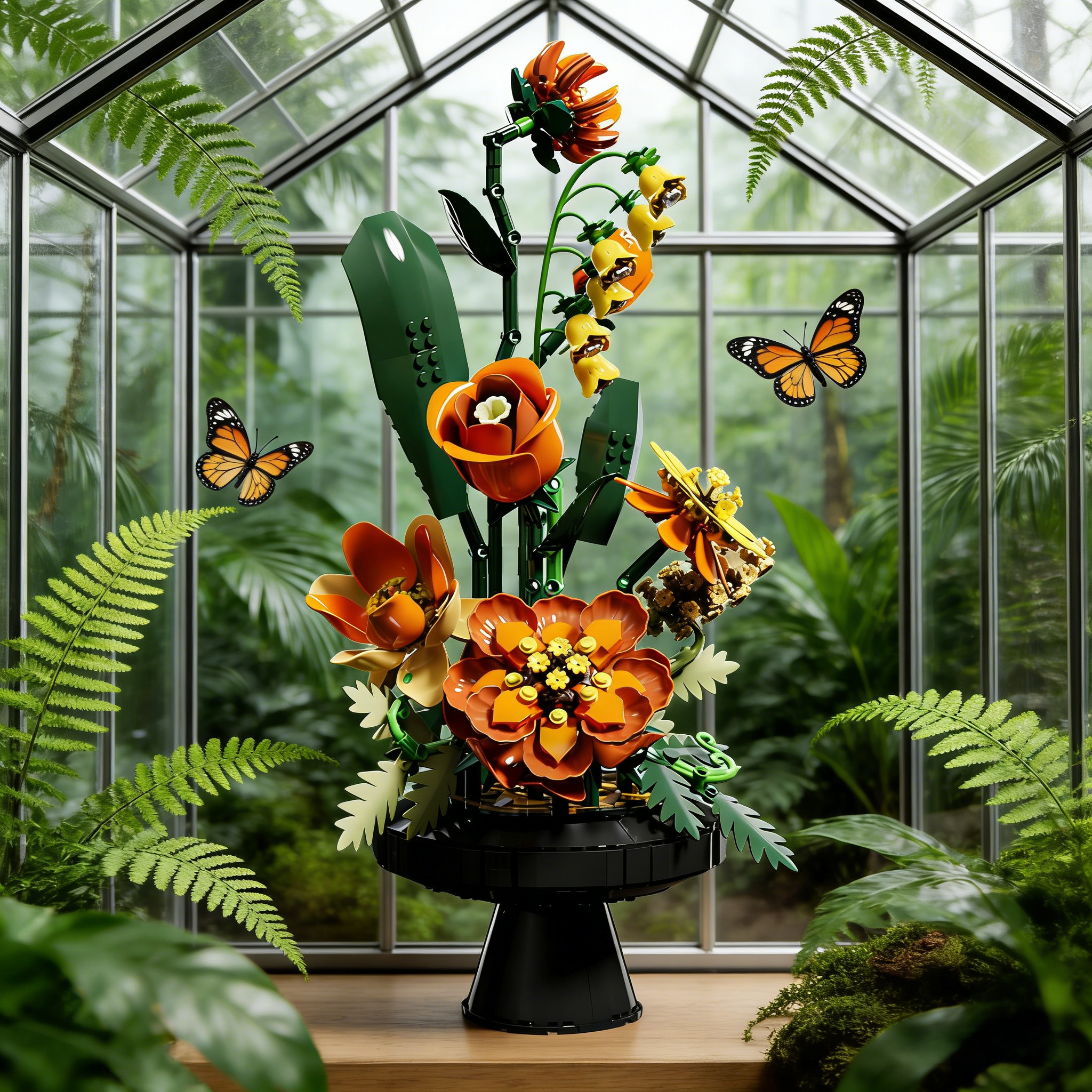 Adjustable Morandi Flower Building Block