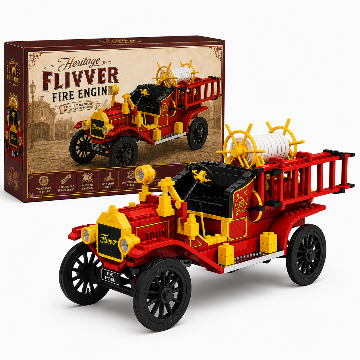 Heritage Flivver Fire Engine Building Set