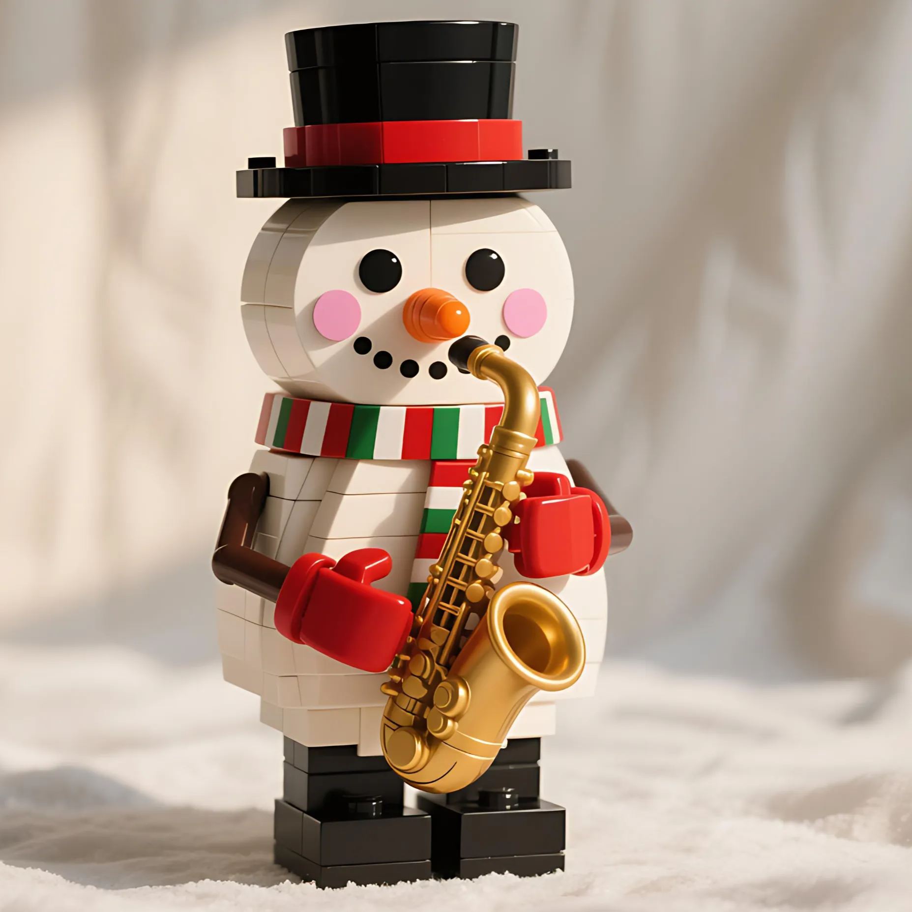 🔥2025 Christmas Presale Snowman Jazz Saxophone Building Blocks⛄
