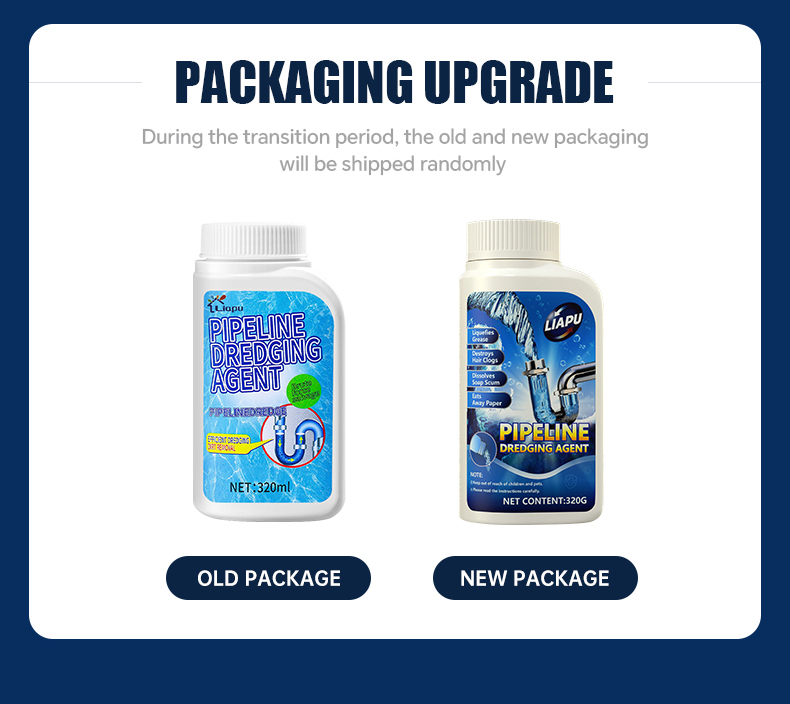 Liapu Powerful Pipe Dredging Agent for Kitchen & Toilet Pipelines Dissolves 200+ Blockages Kills 99% Bacteria Heavy Duty Cleaner Drain Opener