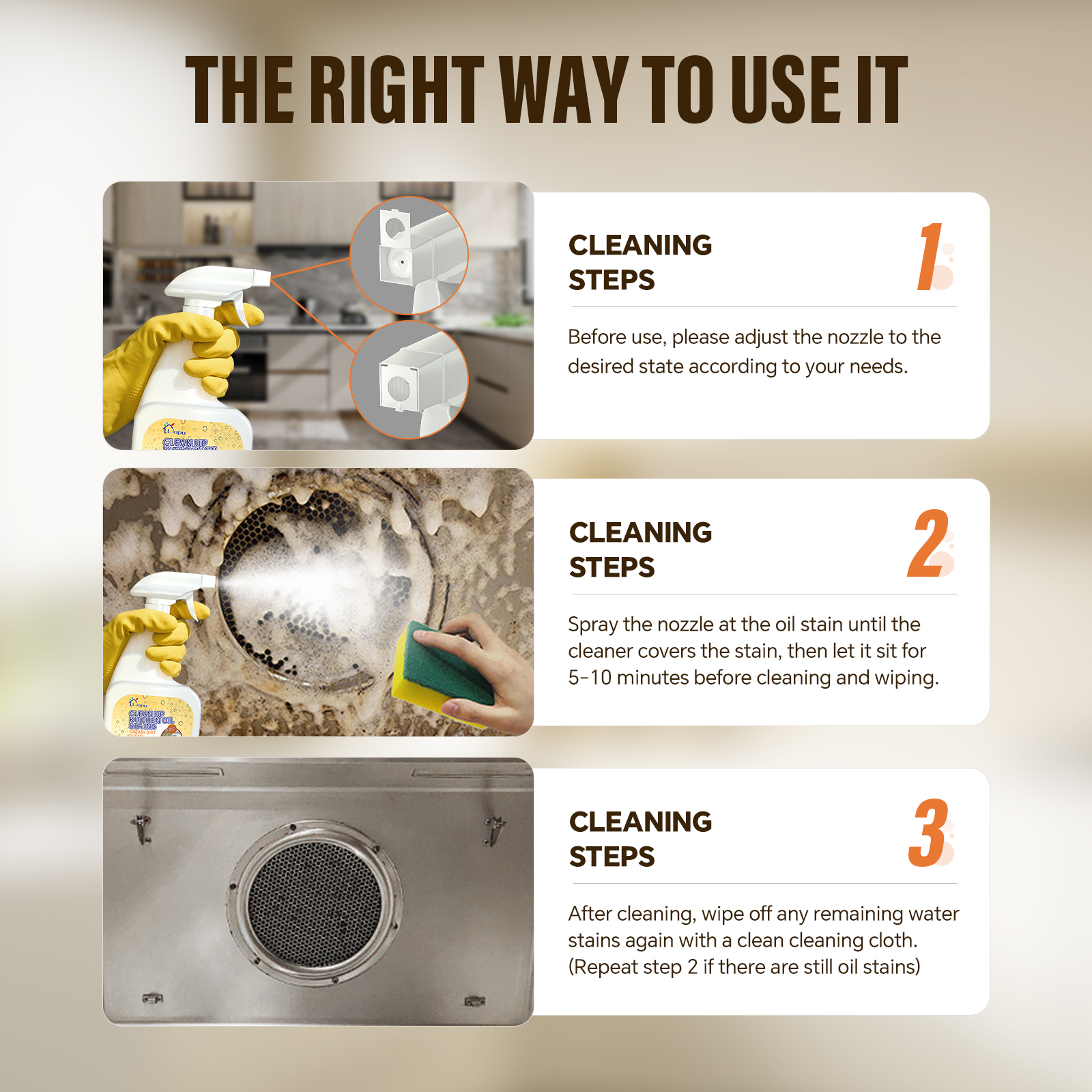 Liapu Multipurpose Grease Remover 500ML Spray for Kitchen Stove Tops Range Hoods Safe Daily Use Liquid Cleaner with Lemon Scent - Household