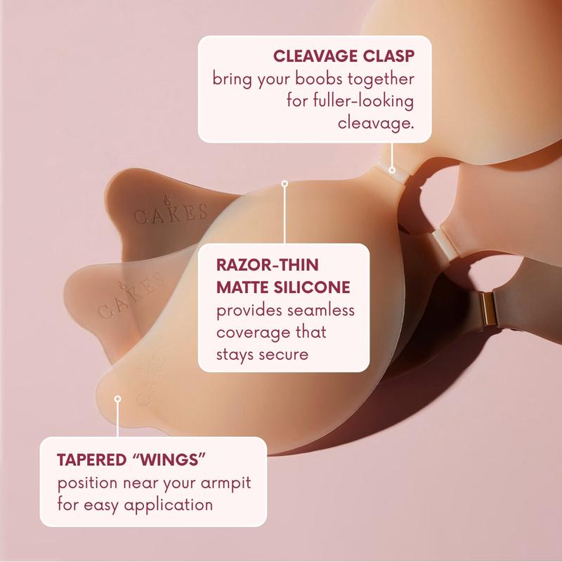 Buy One Get One Free CAKES Body Cleavage Bra™ - Seamless Sculpting Bra with Silicone Cups for Full Cleavage Reusable Matte Finish Ideal for Strapless & Backless Tops Womenswear Basic