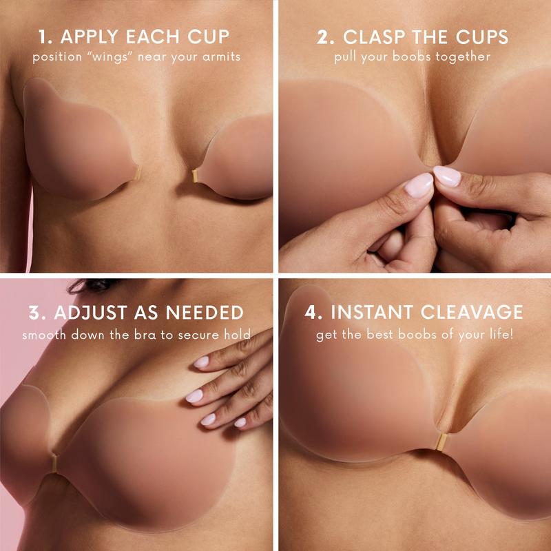 Buy One Get One Free CAKES Body Cleavage Bra™ - Seamless Sculpting Bra with Silicone Cups for Full Cleavage Reusable Matte Finish Ideal for Strapless & Backless Tops Womenswear Basic