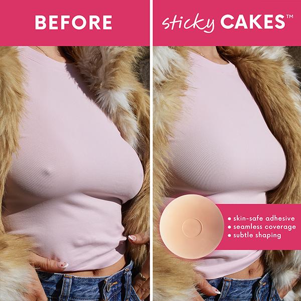 Buy One Get One Free CAKES Body Sticky CAKES Circles Non-Toxic Silicone Medical-Grade Adhesive Adhesive-Free Nip Nook Reusable for 10 Wears Seamless Coverage Womenswear Bra