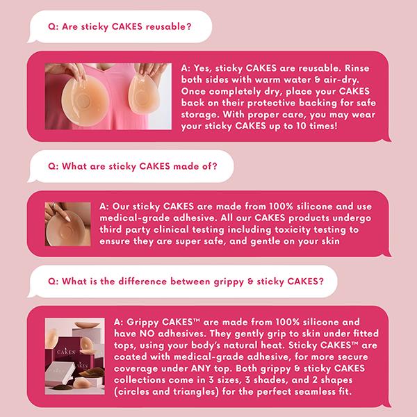 Buy One Get One Free CAKES Body Sticky CAKES Circles Non-Toxic Silicone Medical-Grade Adhesive Adhesive-Free Nip Nook Reusable for 10 Wears Seamless Coverage Womenswear Bra