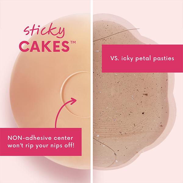 Buy One Get One Free CAKES Body Sticky CAKES Circles Non-Toxic Silicone Medical-Grade Adhesive Adhesive-Free Nip Nook Reusable for 10 Wears Seamless Coverage Womenswear Bra