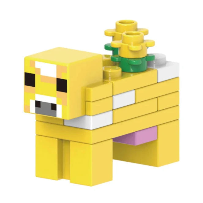 Moobloom Cow Custom Minecraft Animal Minifigure – Minifigbricks