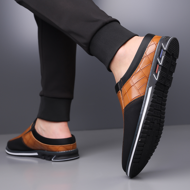 Men's Fashion Calfskin Leather Slippers