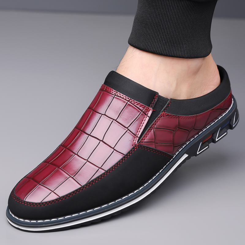 Men's Fashion Calfskin Leather Slippers