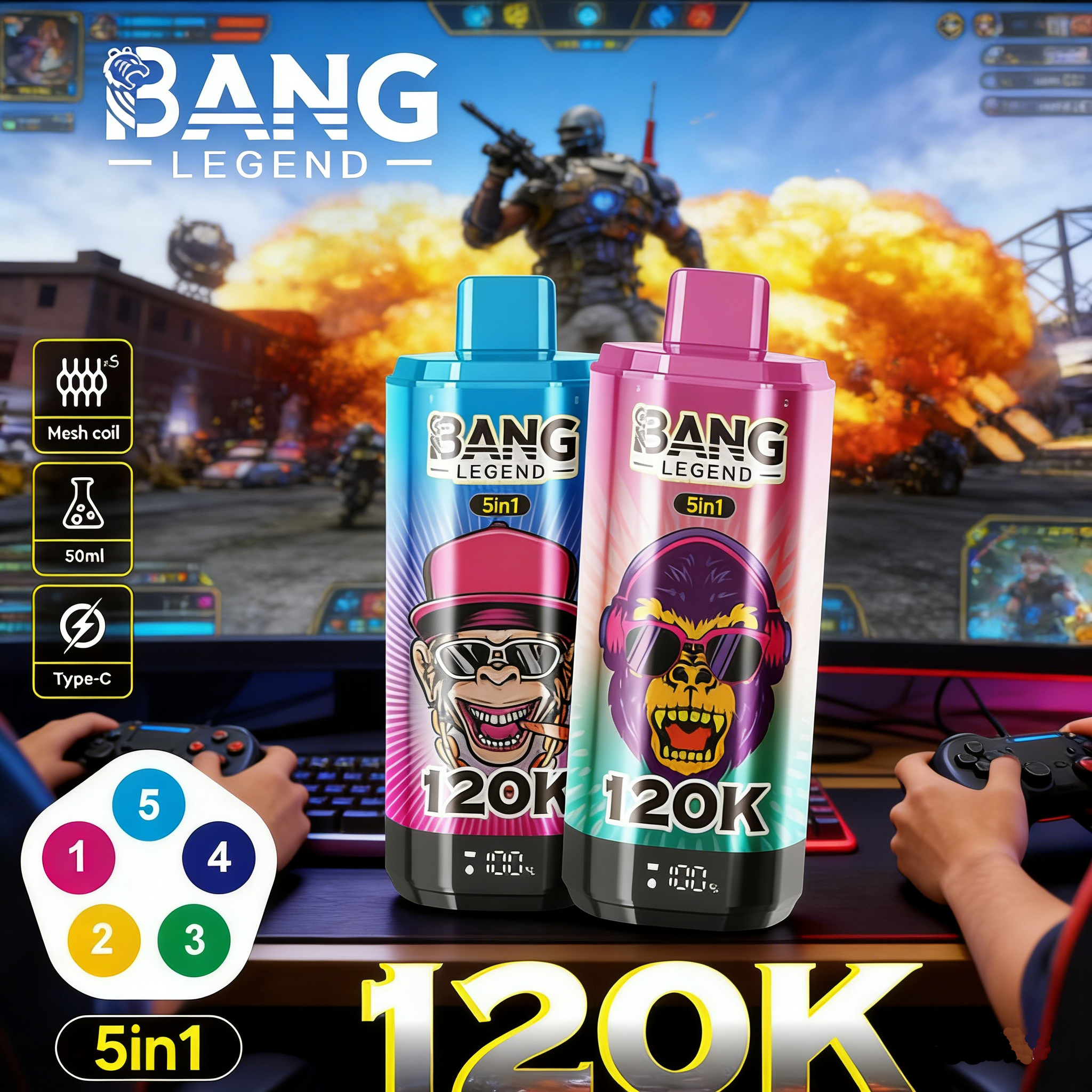 Bang Legend 120K Puffs 5 In 1 Disposable Vape