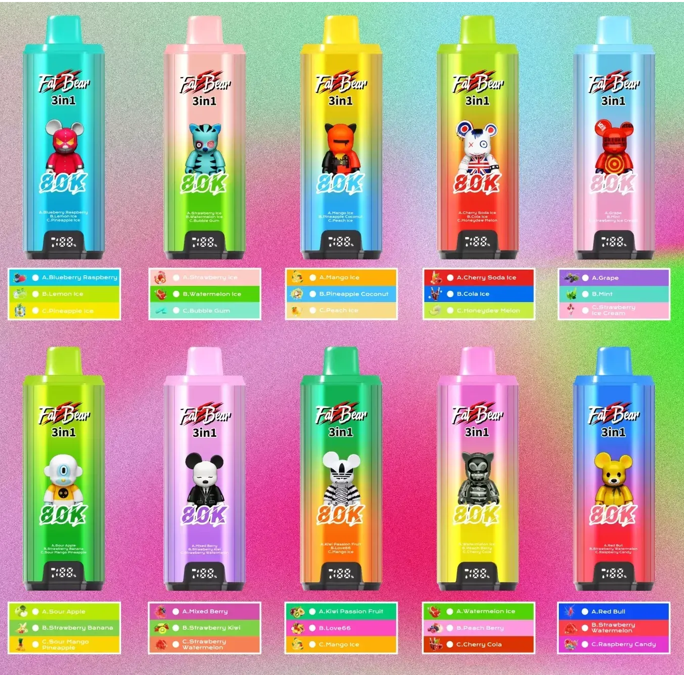 Fat Bear Triple 3 in 1 80000 Puffs Disposable Vape