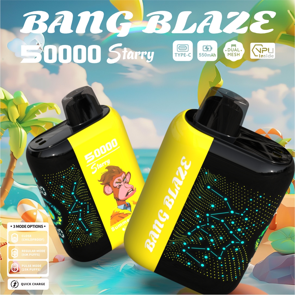Bang Blaze 50000 Puffs 50K Disposable Vape Starry Screen Dual Mesh Coil
