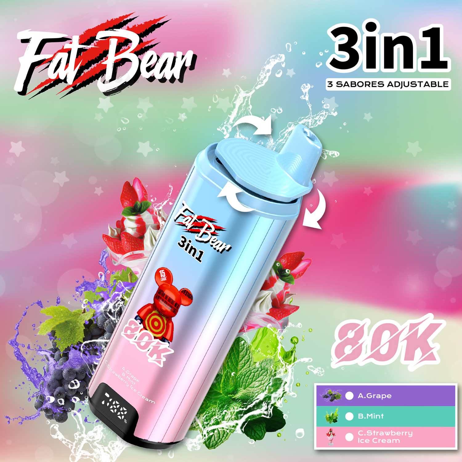 Fat Bear Triple 3 in 1 80000 Puffs Disposable Vape