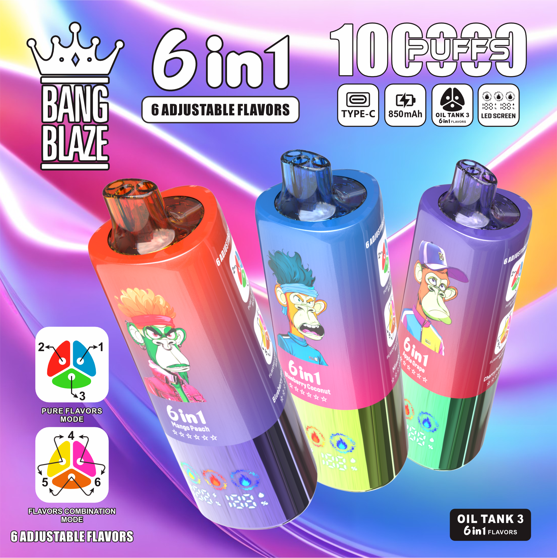 Bang Blaze 100K Puffs 6in1 Disposable Vape-Kamrytech