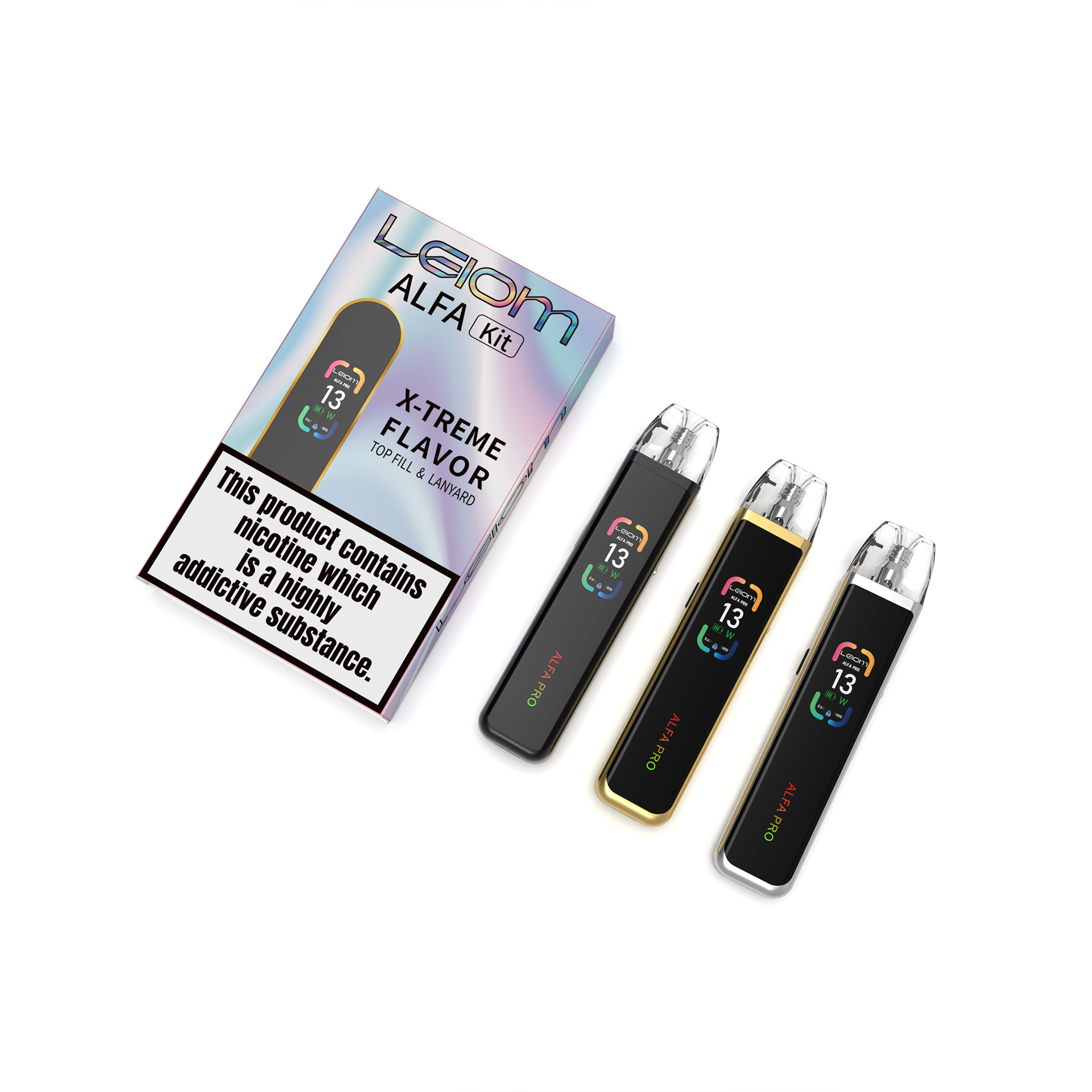 ALFA Pro X-TREME 1200mAh Vape - LEIOM - Rechargeable Type-C contains a 0.8 cartridge and a cord - 2ml