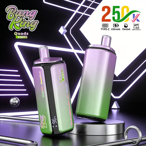Bang King 250K Disposable Vape – 4-in-1 Taste selection System Rechargeable