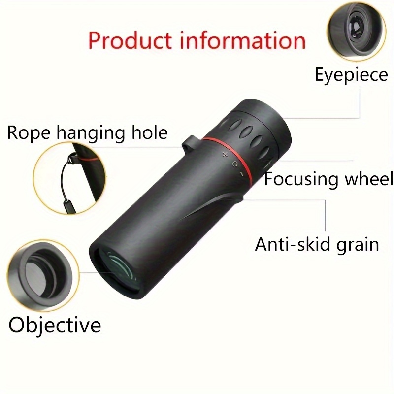 10X25 High-power Monocular Telescope - Durable Rubber Lightweight Design, Fixed Focal Length, Ergonomic Grip - Suitable for Hiking, Camping, Bird Watching, Hunting, Fishing, Camping Essential, Portable Optical Instrument, Easy to Store In A Box
