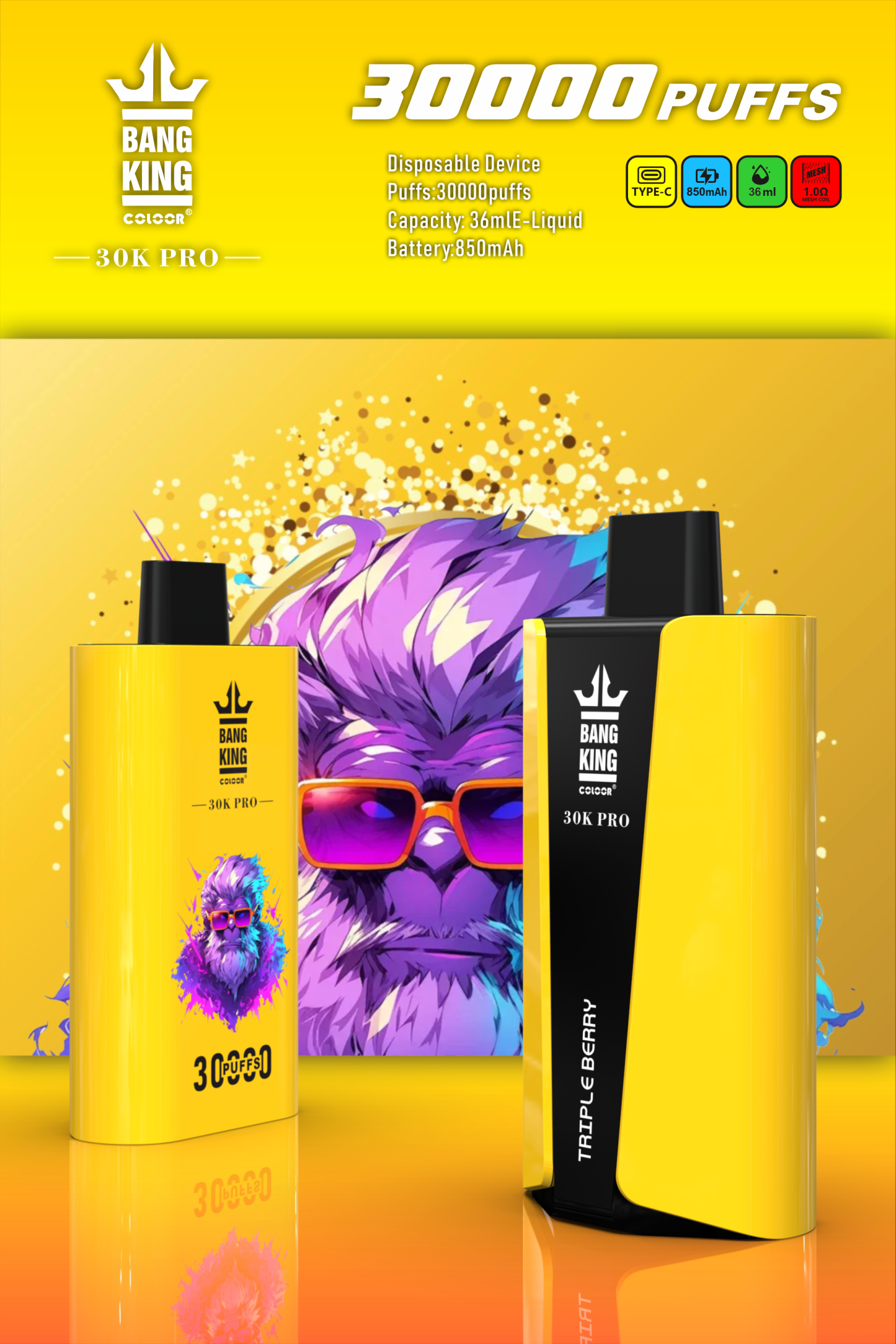 Bang King 30000 Pro Puffs Disposable Vape-Kamrytech