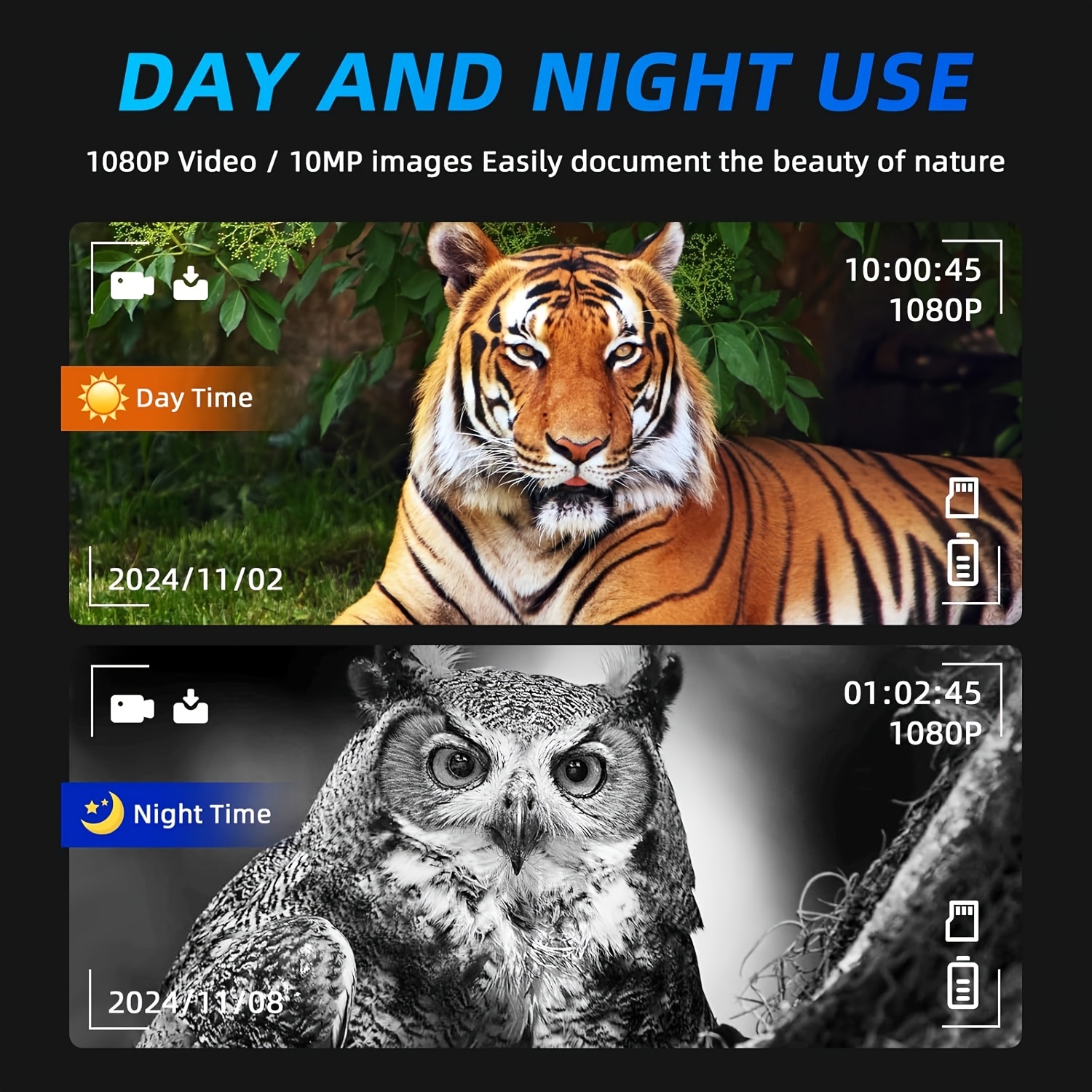 GTMEDIA Night Vision Goggles, Equipped with Infrared Technology, Feature an HD Display And Can Store Photos And Videos on a 32GB TF Card, Making Them Ideal for Outdoor Hunting And Travel