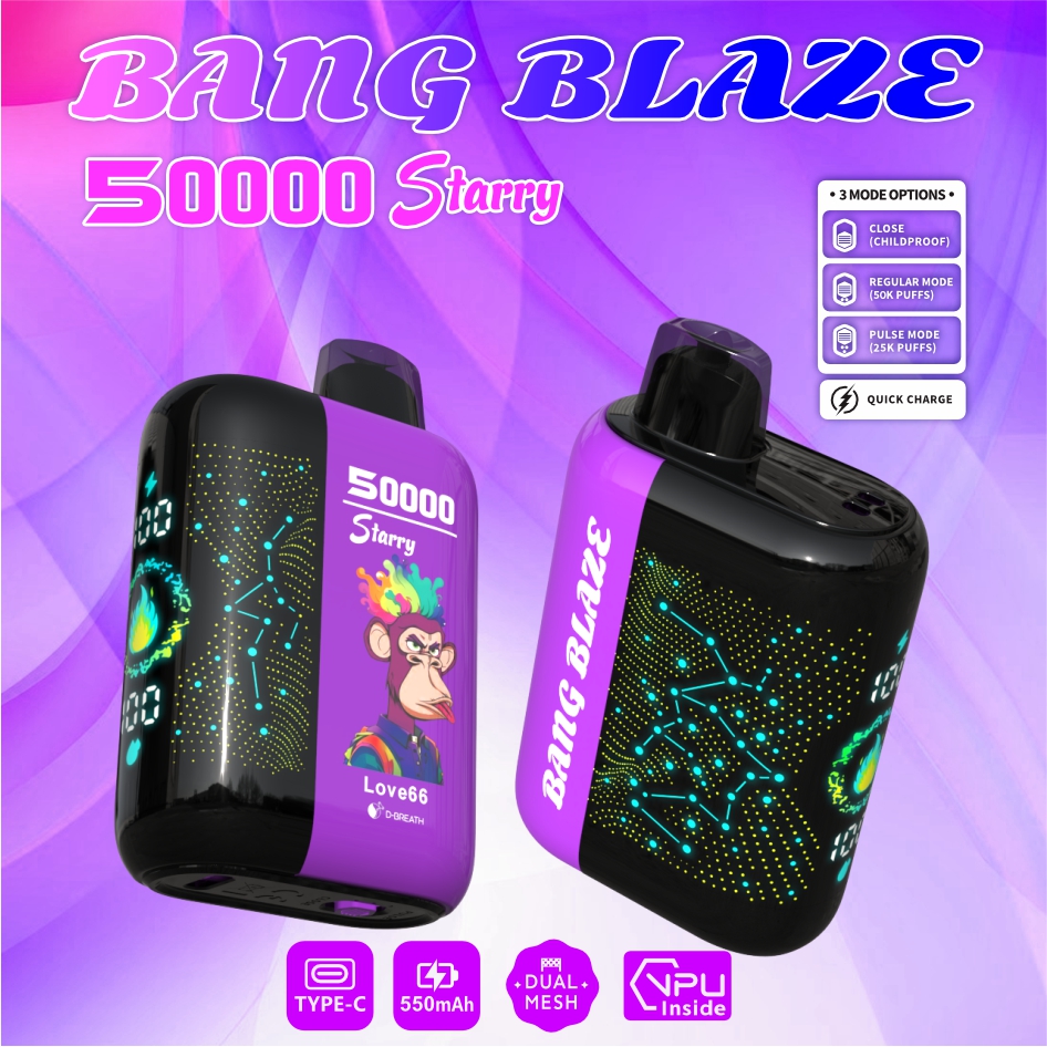 Bang Blaze 50000 Puffs 50K Disposable Vape Starry Screen Dual Mesh Coil