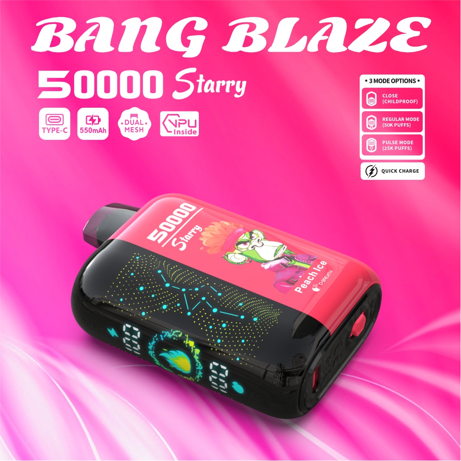 Bang Blaze 50000 Puffs 50K Disposable Vape Starry Screen Dual Mesh Coil