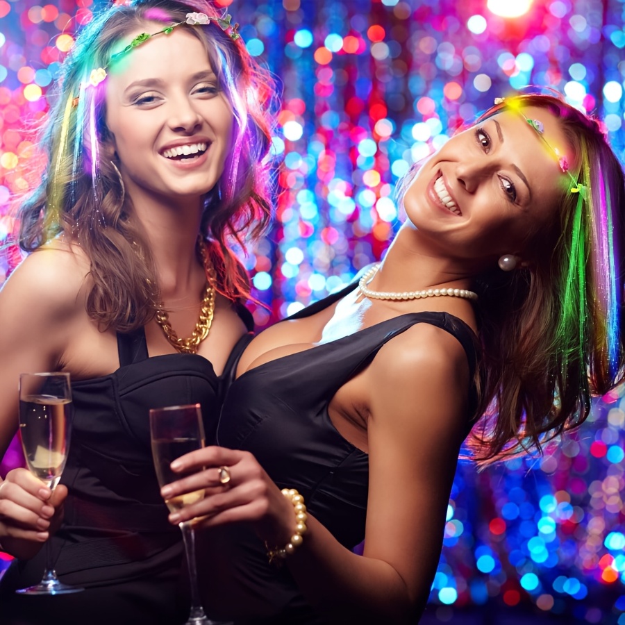 LED Light-Up Flower Garland Headband Set — Fiber-optic light-up headwear designed specifically for women