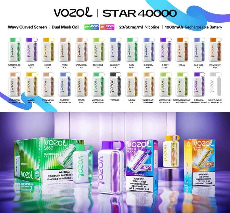 Vozol Star 40000 Puffs 40K  Disposable Vape Wavy Curved Screen Dual Mode 