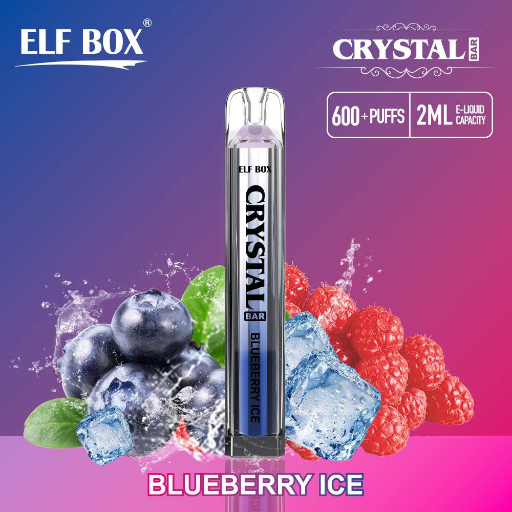 ELF BOX 600 Puffs CRYSTAL BAR  0% 2% 5% Nicotine Rechargeable Disposable Vape Pen-kamryvape