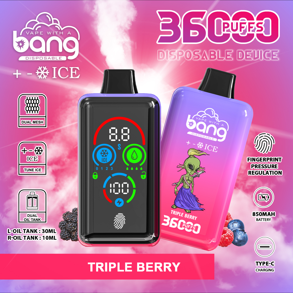 Bang 36000 36k Puffs Direct Disposable Vape Adjustable with Screen Display Factory