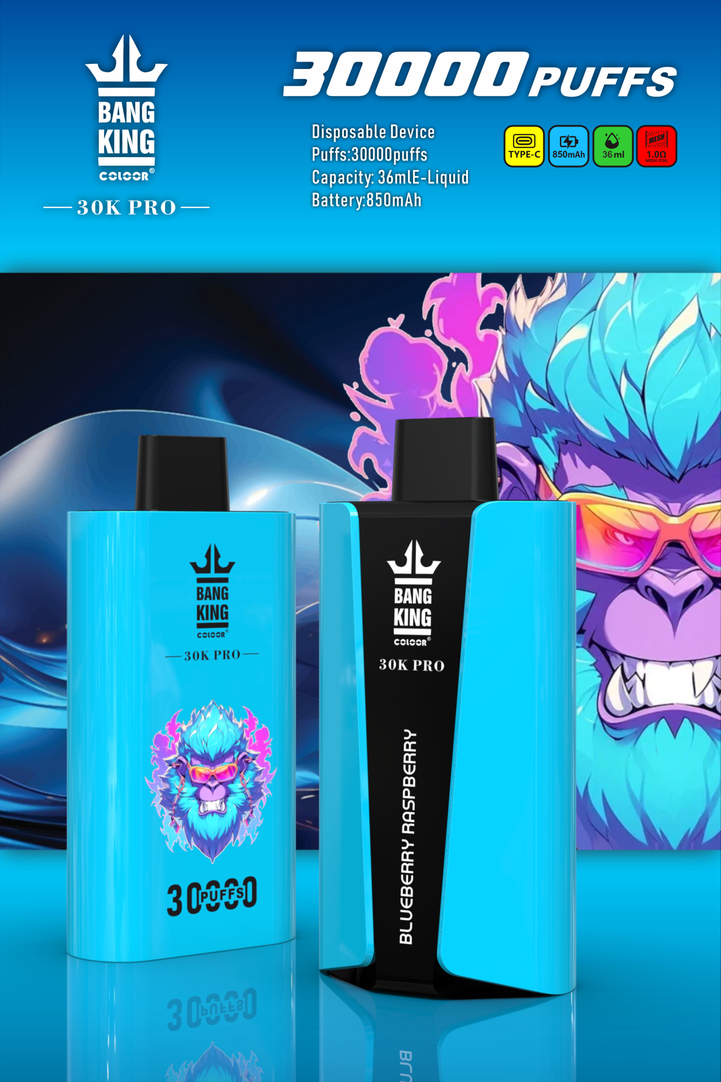 Bang King 30000 Pro Puffs Disposable Vape-Kamrytech