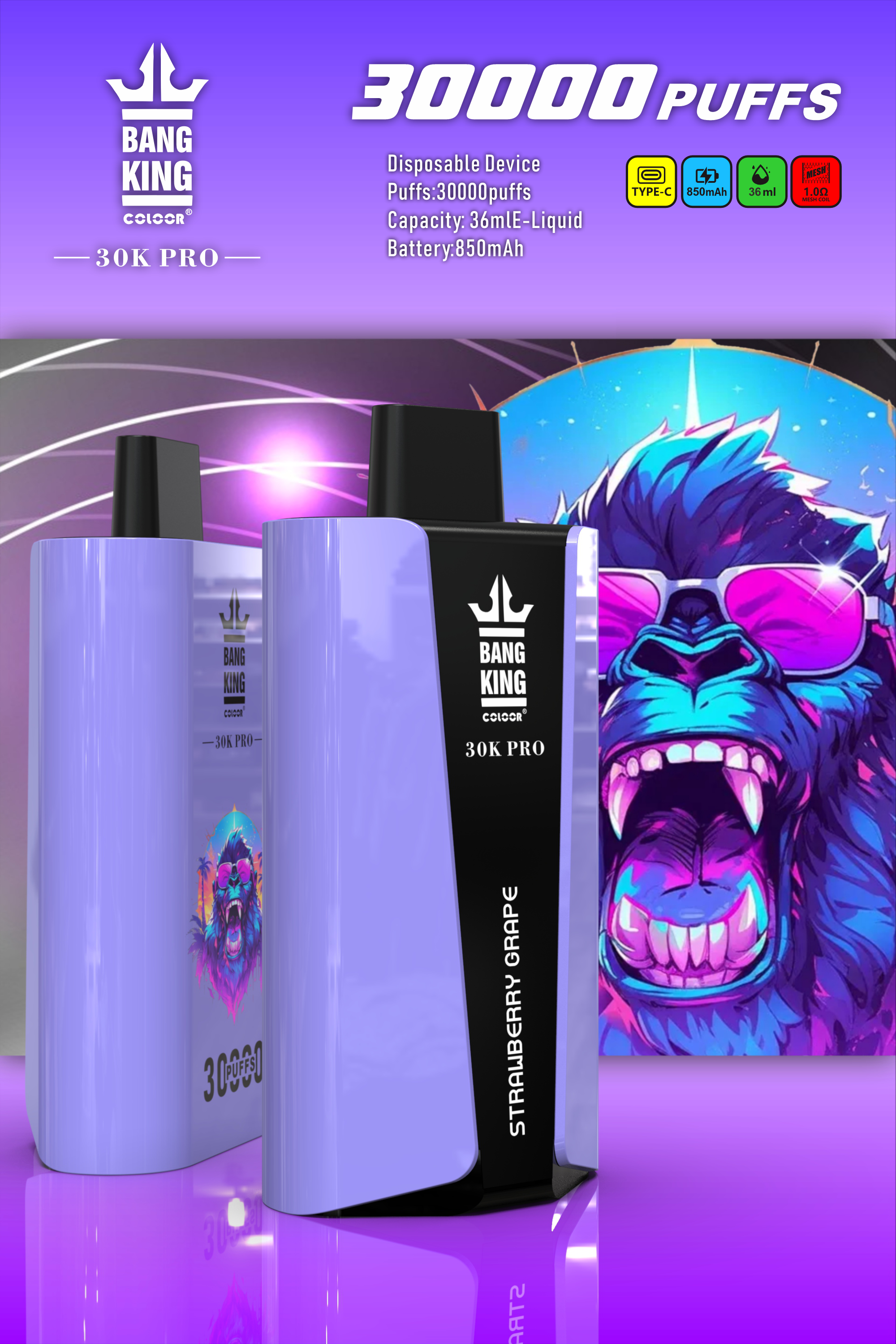 Bang King 30000 Pro Puffs Disposable Vape-Kamrytech