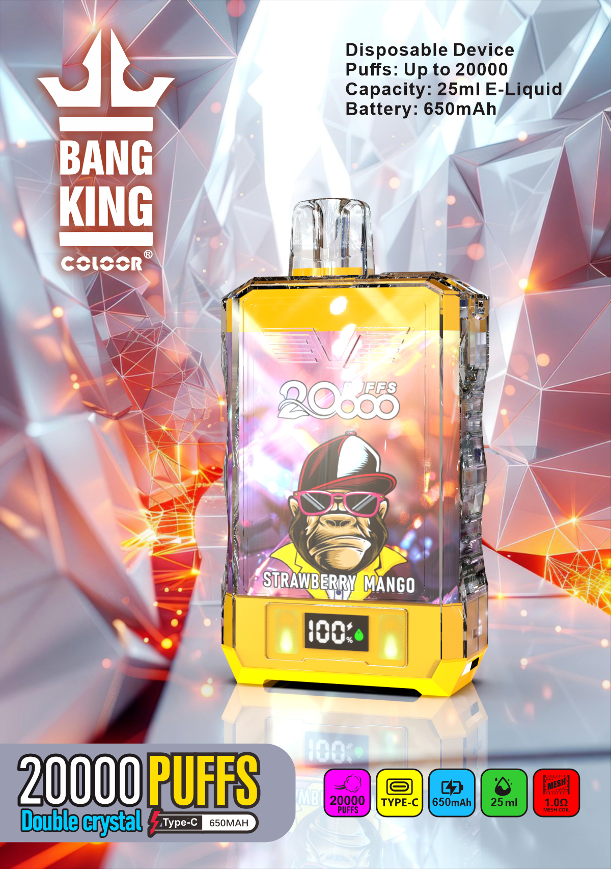 Bang King Crystal 20000 Puffs Disposable Vape 
