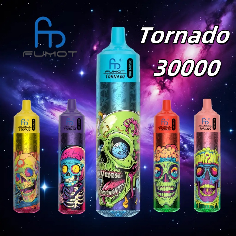 Fumot Tornado RandM 30000 30K Puffs Disposable Vape With Music Sync Lights 0 2 3 5% Nicotine-Kamrytech