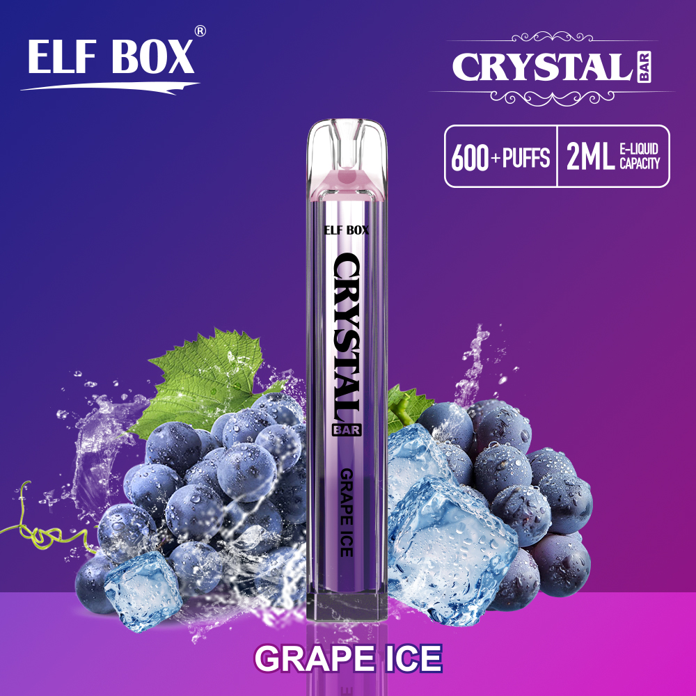 ELF BOX 600 Puffs CRYSTAL BAR  0% 2% 5% Nicotine Rechargeable Disposable Vape Pen-kamryvape