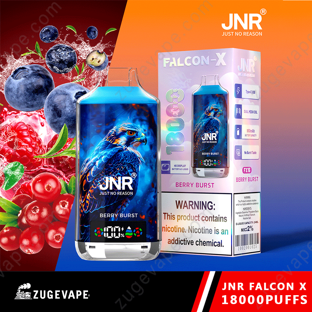 JNR Falcon-X 18000 Puffs Genuine 18K Disposable Vape – Available Individually and Wholesale-Kamrytech