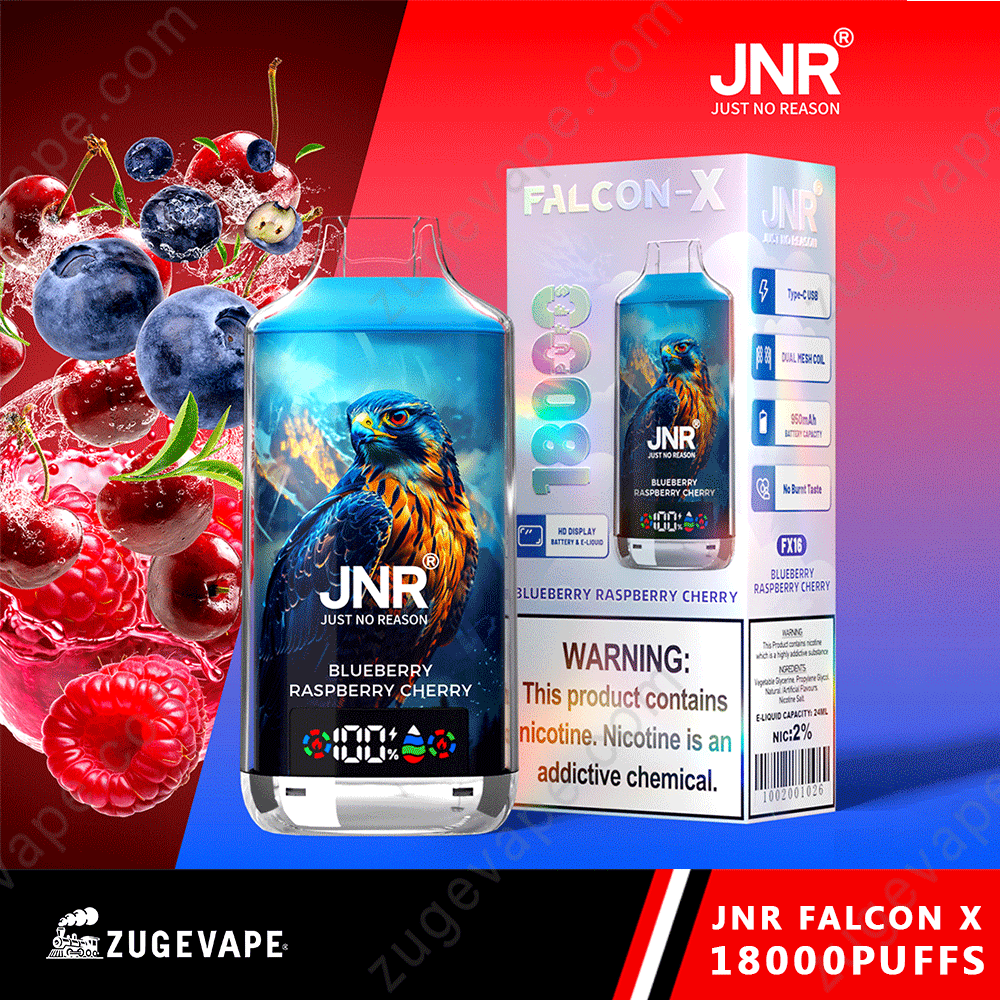 JNR Falcon-X 18000 Puffs Genuine 18K Disposable Vape – Available Individually and Wholesale-Kamrytech