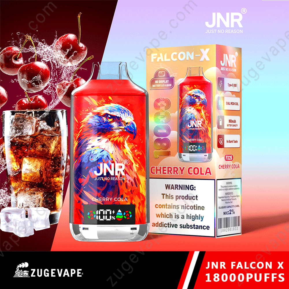 JNR Falcon-X 18000 Puffs Genuine 18K Disposable Vape – Available Individually and Wholesale-Kamrytech