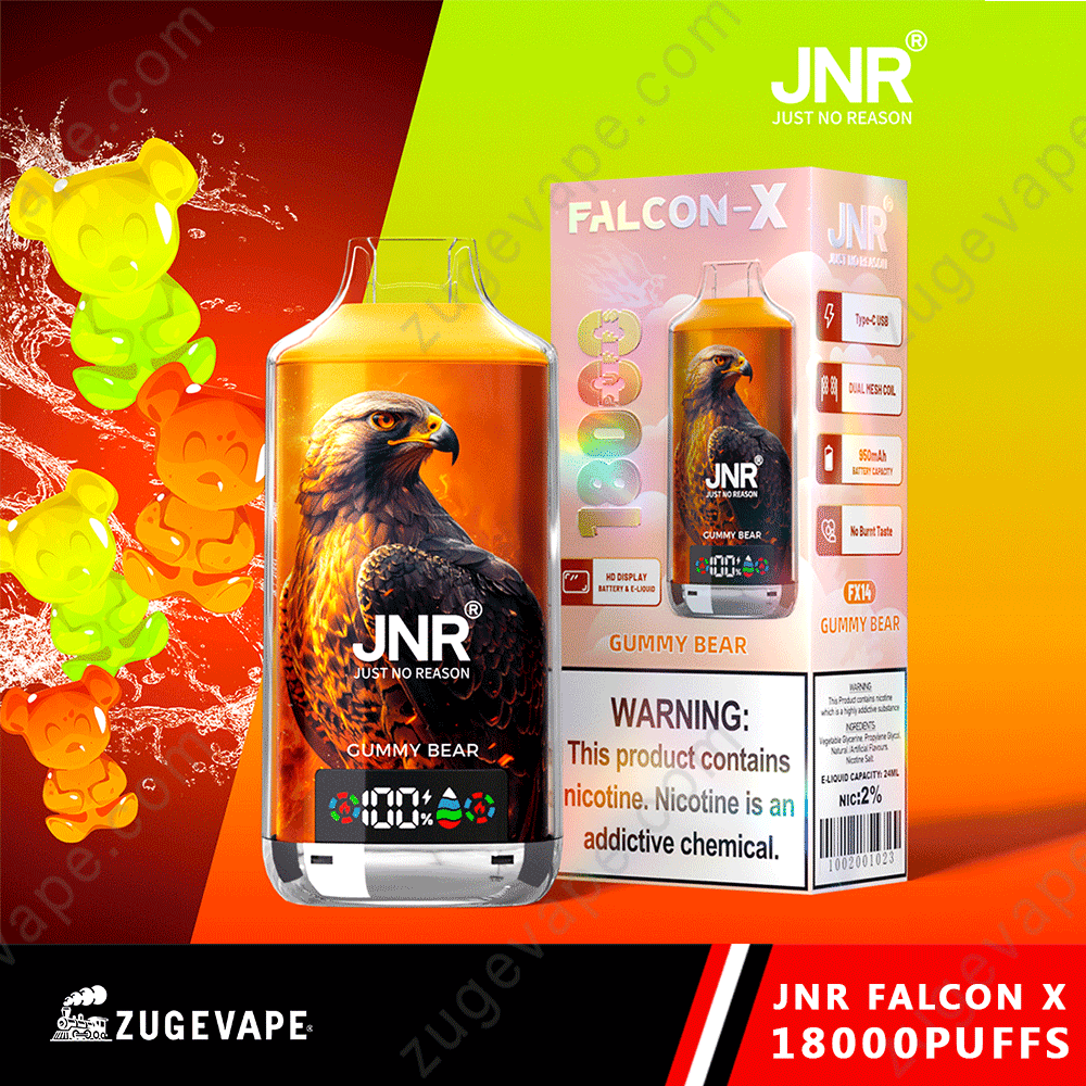 JNR Falcon-X 18000 Puffs Genuine 18K Disposable Vape – Available Individually and Wholesale-Kamrytech