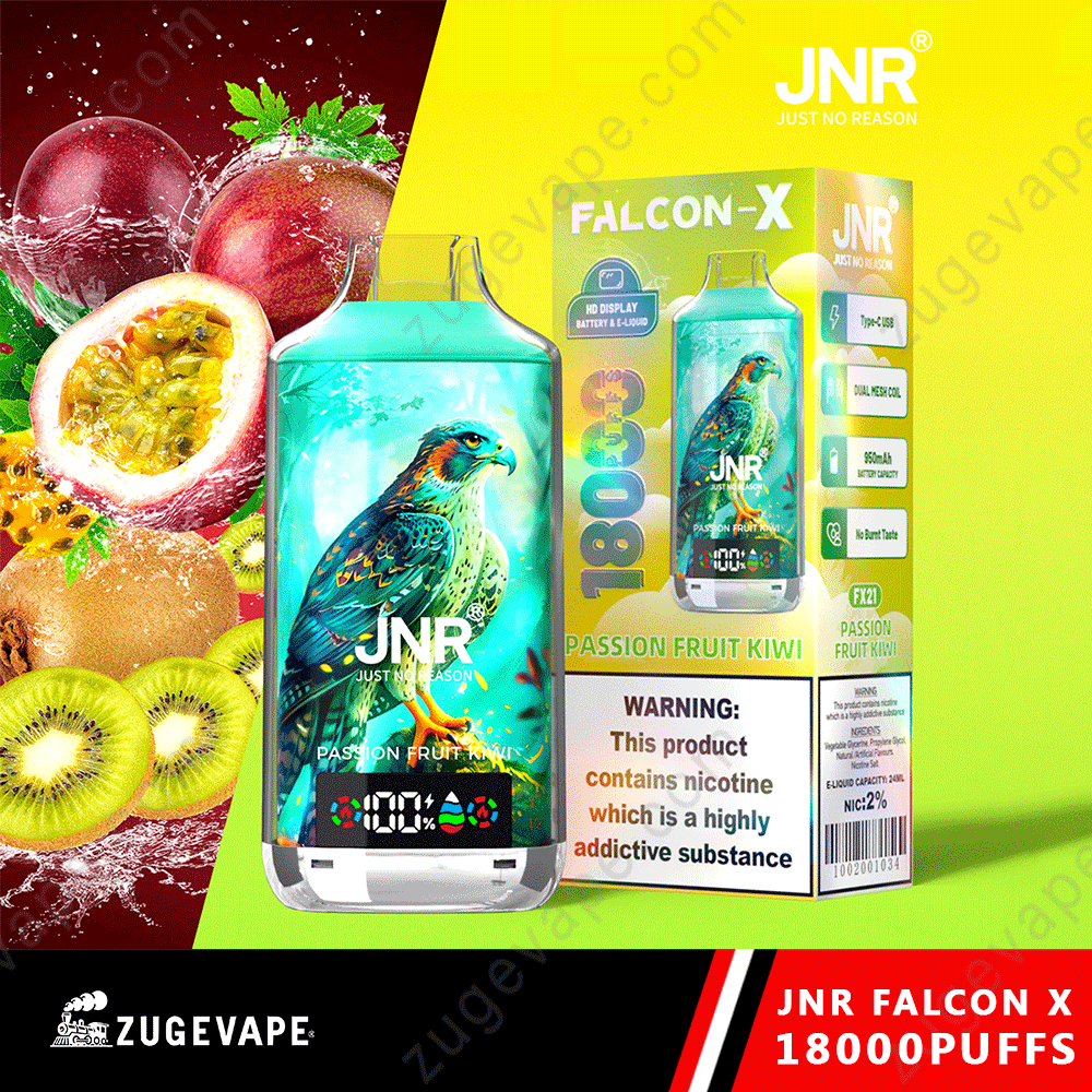 JNR Falcon-X 18000 Puffs Genuine 18K Disposable Vape – Available Individually and Wholesale-Kamrytech