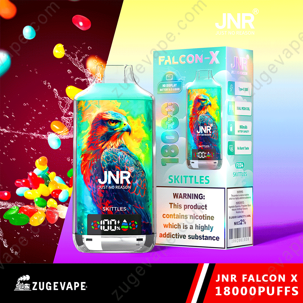 JNR Falcon-X 18000 Puffs Genuine 18K Disposable Vape – Available Individually and Wholesale-Kamrytech