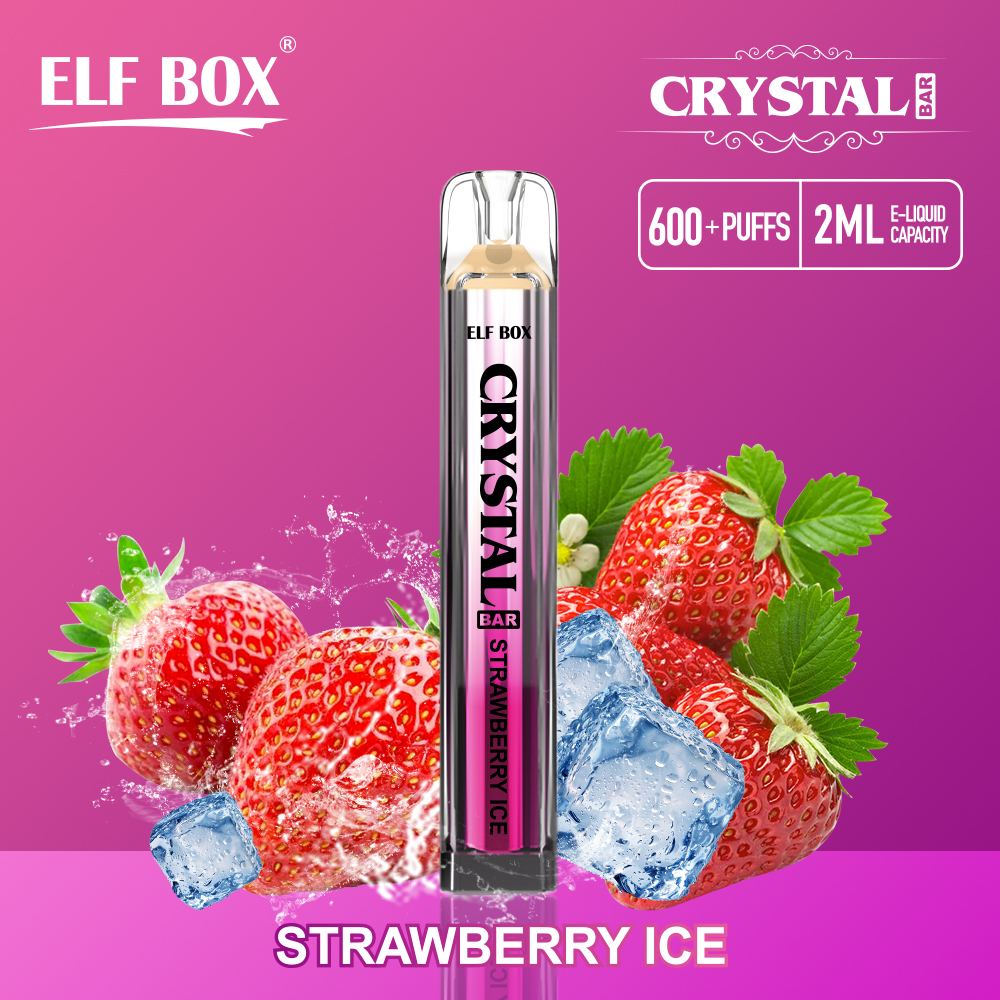 ELF BOX 600 Puffs CRYSTAL BAR  0% 2% 5% Nicotine Rechargeable Disposable Vape Pen-kamryvape