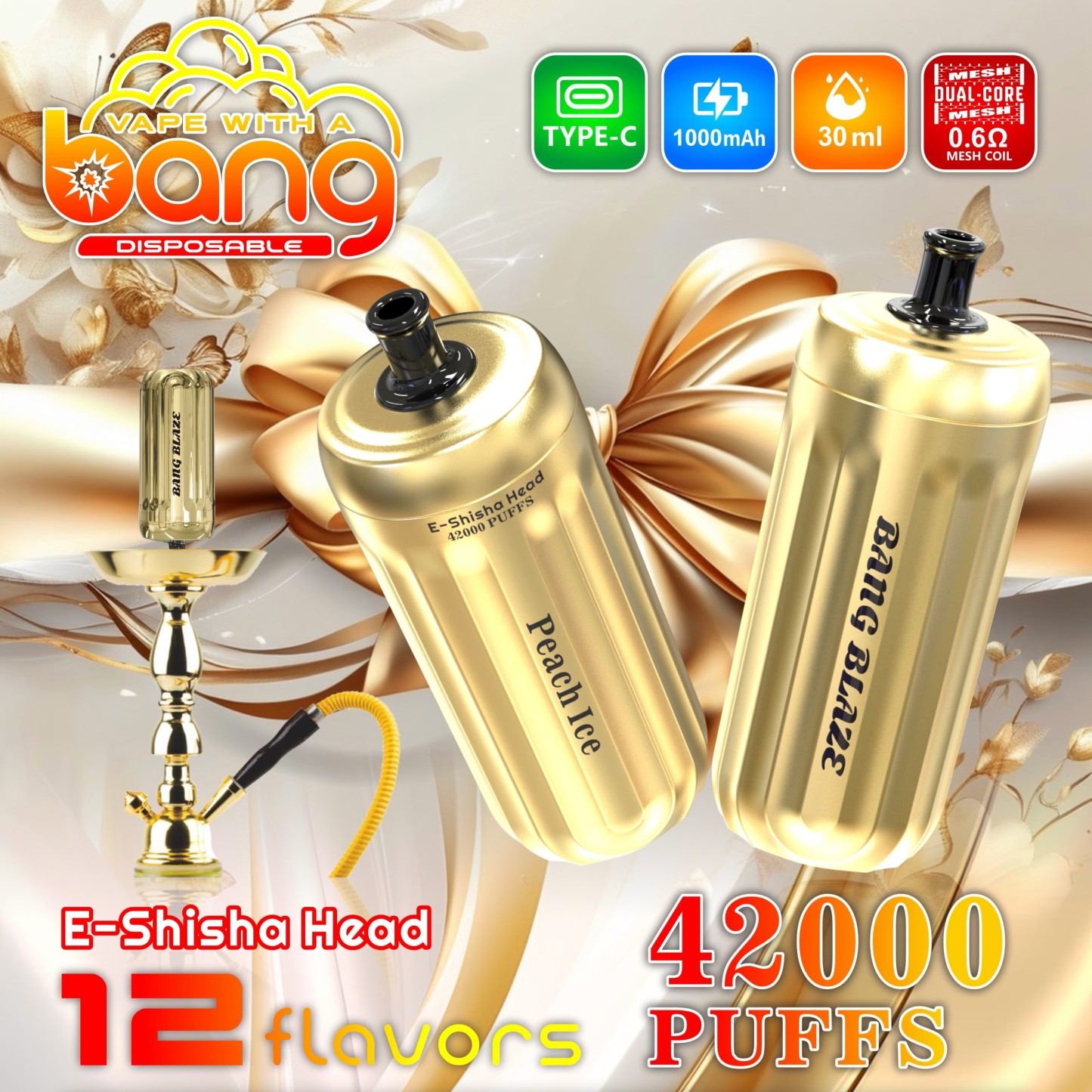 Bang Blaze 42000 Puffs 42K E-Shisha Head Disposable Vape