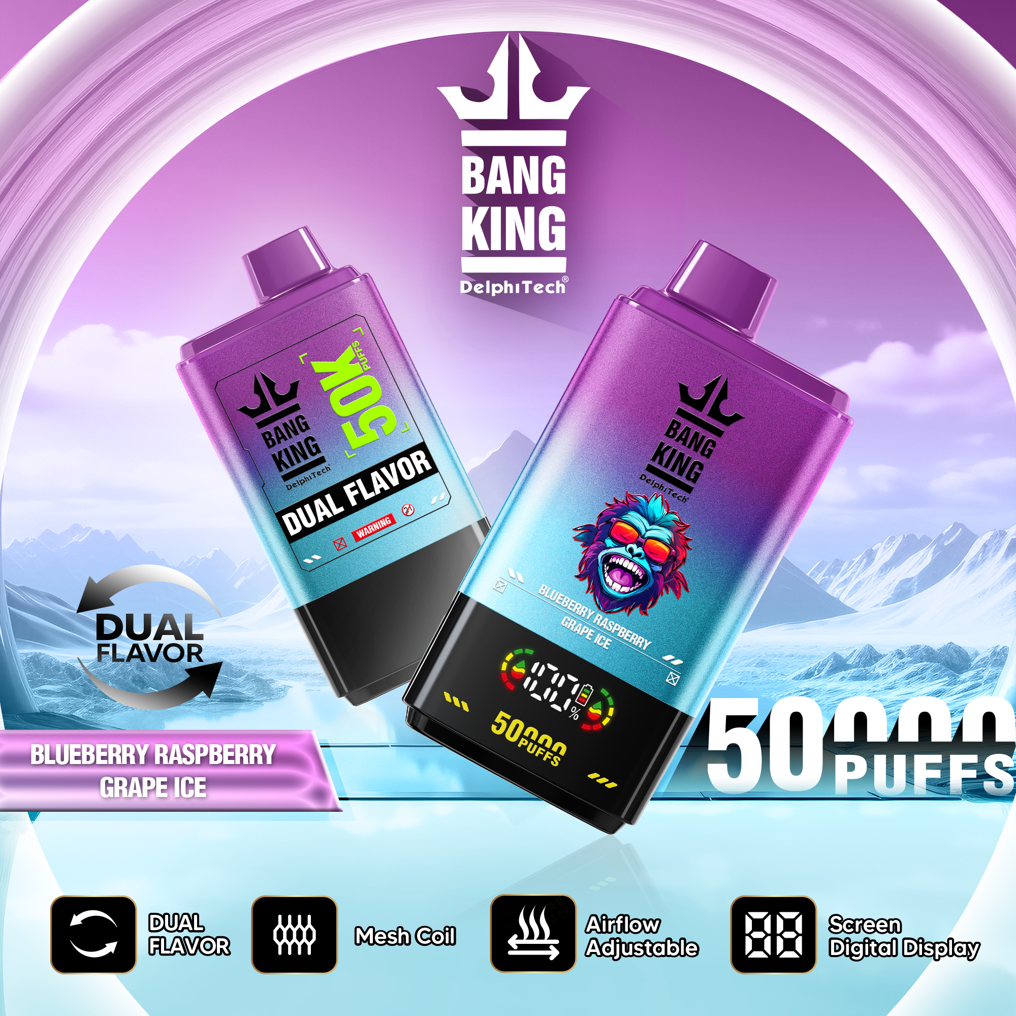 Bang King 50000 Puffs of Dual Flavour Disposable Vape-Kamrytech